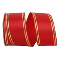 Reliant Ribbon 20.5 in. 50 Yards Quad Stripe Ribbon, Red 5503-065-40K